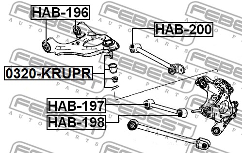 Sworzeń wahacza FEBEST 0320-KRUPR