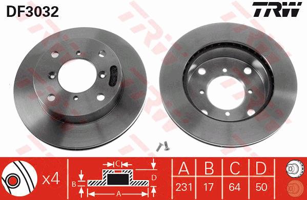 Tarcza hamulcowa TRW DF3032