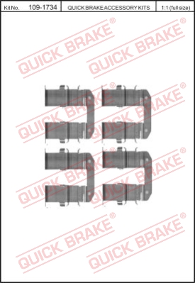 Zestaw akcesoriów montażowych  klocków hamulcowych QUICK BRAKE 109-1734
