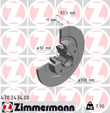 Tarcza hamulcowa ZIMMERMANN 470.2434.00