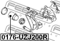 Tłoczek zacisku hamulcowego FEBEST 0176-UZJ200R