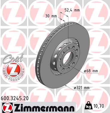 Tarcza hamulcowa ZIMMERMANN 600.3245.20