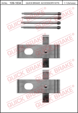 Zestaw akcesoriów montażowych  klocków hamulcowych QUICK BRAKE 109-1634