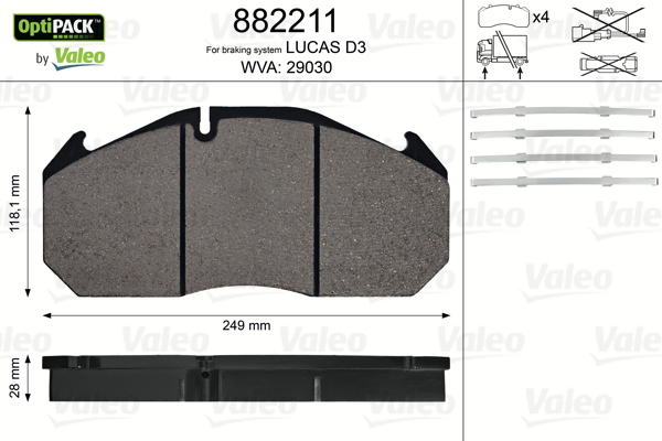 Klocki hamulcowe VALEO 882211