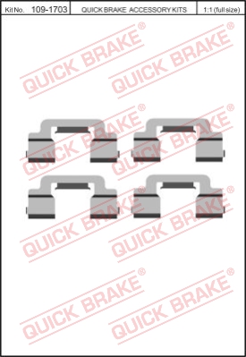 Zestaw akcesoriów montażowych  klocków hamulcowych QUICK BRAKE 109-1703