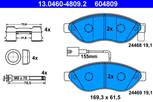 Klocki hamulcowe ATE 13.0460-4809.2