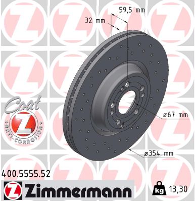 Tarcza hamulcowa ZIMMERMANN 400.5555.52