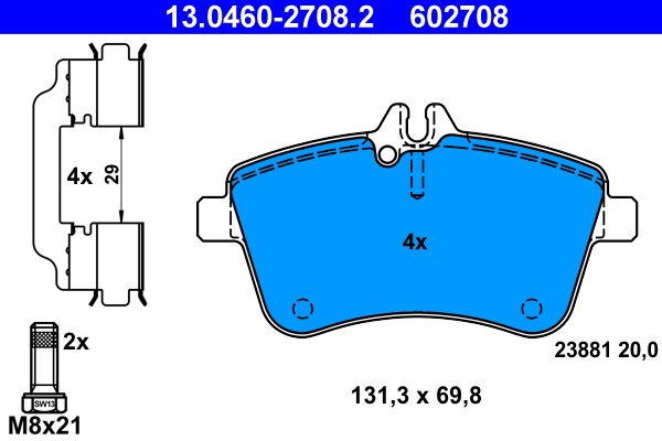 Klocki hamulcowe ATE 13.0460-2708.2