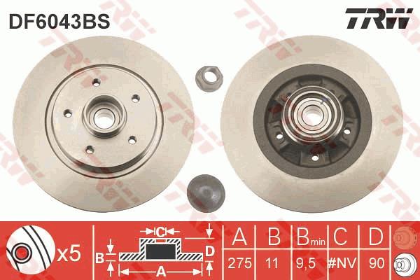 Tarcza hamulcowa TRW DF6043BS