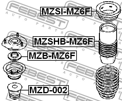 Dystans gumowy FEBEST MZD-002