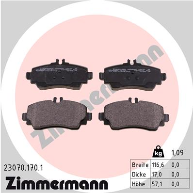 Klocki hamulcowe ZIMMERMANN 23070.170.1