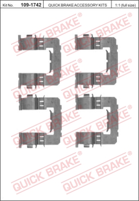 Zestaw akcesoriów montażowych  klocków hamulcowych QUICK BRAKE 109-1742