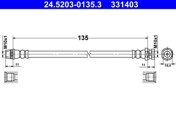 Przewód hamulcowy elastyczny ATE 24.5203-0135.3