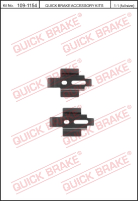 Zestaw akcesoriów montażowych  klocków hamulcowych QUICK BRAKE 109-1154