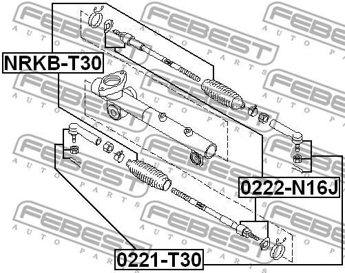 Końcówka drążka kierowniczego FEBEST 0221-T30