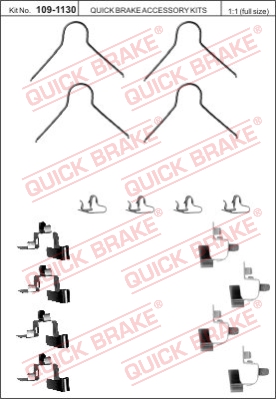 Zestaw akcesoriów montażowych  klocków hamulcowych QUICK BRAKE 109-1130