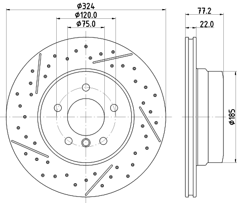 Tarcza hamulcowa HELLA 8DD 355 130-011