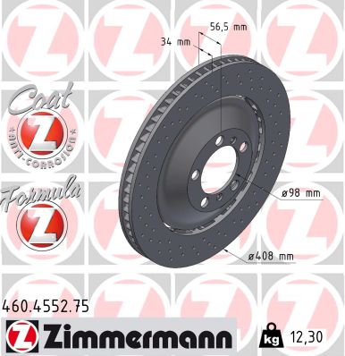 Tarcza hamulcowa ZIMMERMANN 460.4552.75