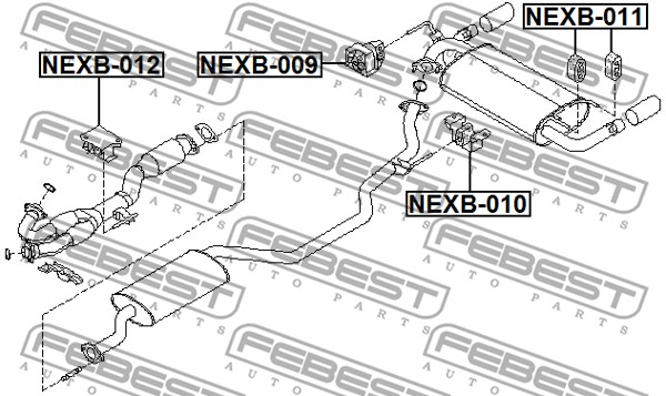 Zestaw montażowy układu wydechowego FEBEST NEXB-010
