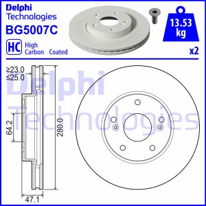 Tarcza hamulcowa DELPHI BG5007C