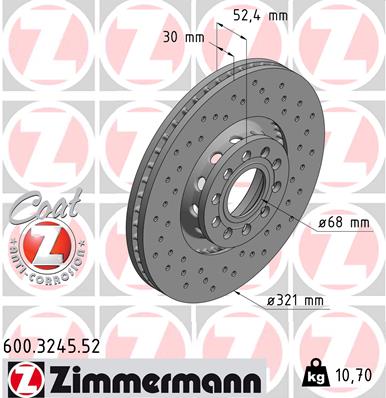 Tarcza hamulcowa ZIMMERMANN 600.3245.52