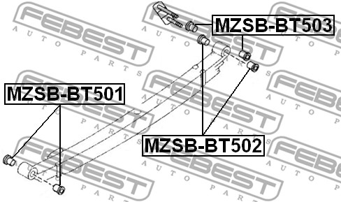 Tuleja pióra resora FEBEST MZSB-BT501