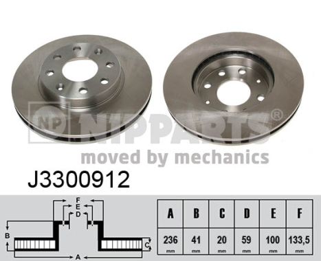 Tarcza hamulcowa NIPPARTS J3300912