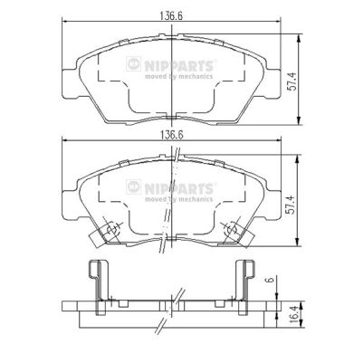 Klocki hamulcowe NIPPARTS J3604033