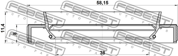 Pierścień uszczelniający półosi FEBEST 95HBY-40580811R