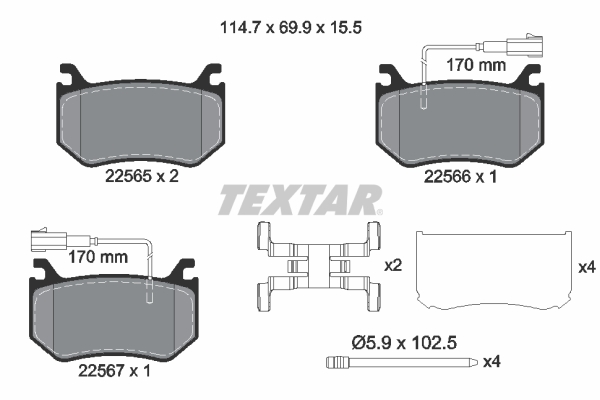 Klocki hamulcowe TEXTAR 2256501