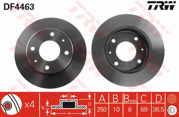 Tarcza hamulcowa TRW DF4463