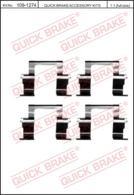 Zestaw akcesoriów montażowych  klocków hamulcowych QUICK BRAKE 109-1274