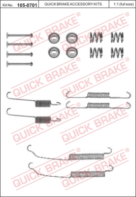 Zestaw dodatków do szczęk hamulcowych QUICK BRAKE 105-0701