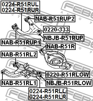 Tuleja wahacza FEBEST NAB-R51RUP2