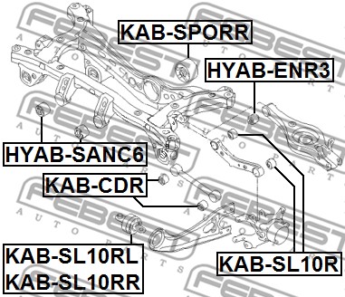 Tuleja wahacza FEBEST KAB-SL10RL