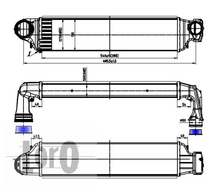Chłodnica powietrza intercooler ABAKUS 004-018-0002