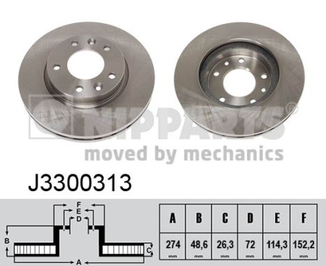 Tarcza hamulcowa NIPPARTS J3300313