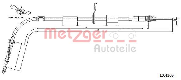 Linka hamulca ręcznego METZGER 10.4309