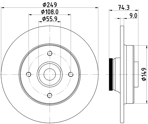 Tarcza hamulcowa HELLA PAGID 8DD 355 123-301