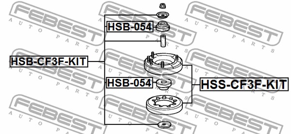 Łożyskowanie amortyzatora FEBEST HSS-CF3F-KIT
