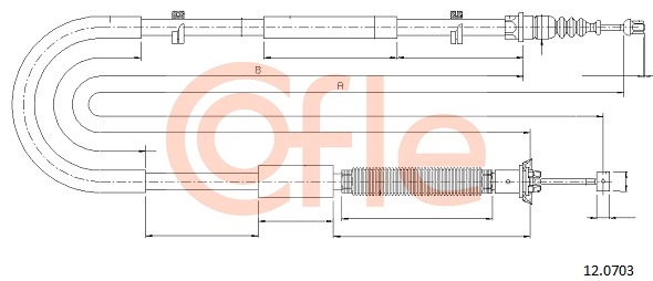 Linka hamulca ręcznego COFLE 92.12.0703