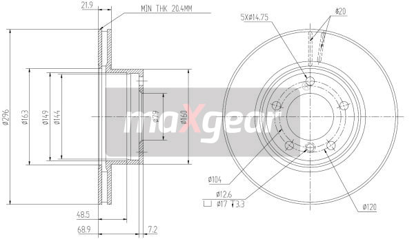 Tarcza hamulcowa MAXGEAR 19-0692