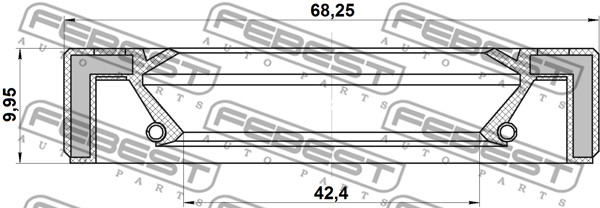 Pierścień uszczelniający półosi FEBEST 95GAW-44680909X