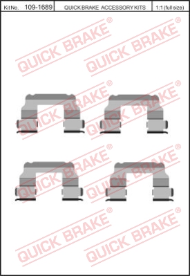 Zestaw akcesoriów montażowych  klocków hamulcowych QUICK BRAKE 109-1689