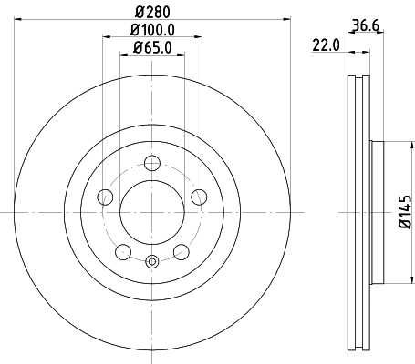 Tarcza hamulcowa HELLA 8DD 355 127-301