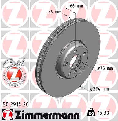 Tarcza hamulcowa ZIMMERMANN 150.2914.20