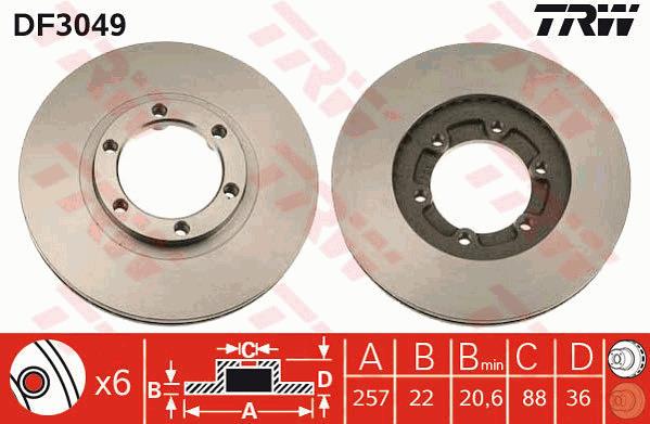 Tarcza hamulcowa TRW DF3049