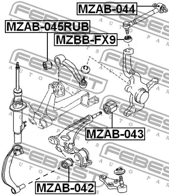 Tuleja wahacza FEBEST MZAB-045RUB