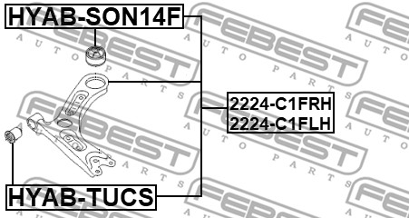 Wahacz zawieszenia koła FEBEST 2224-C1FLH