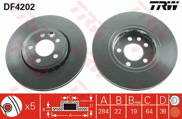 Tarcza hamulcowa TRW DF4202